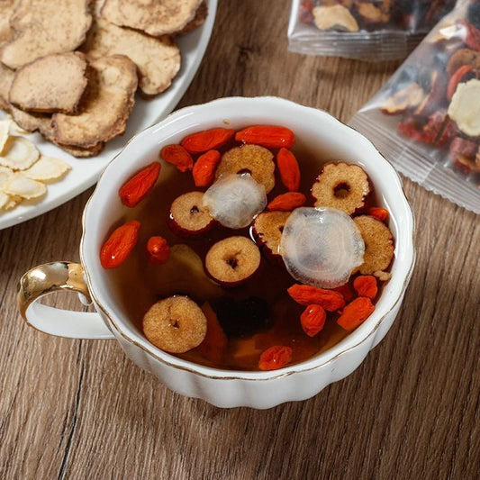 Kidney-tonifying tea formula Ginseng five-treasure tea combination scented tea Eight-treasure tea Red dates wolfberry tea Men's tea Health tea Mulberry herbal formula health tea