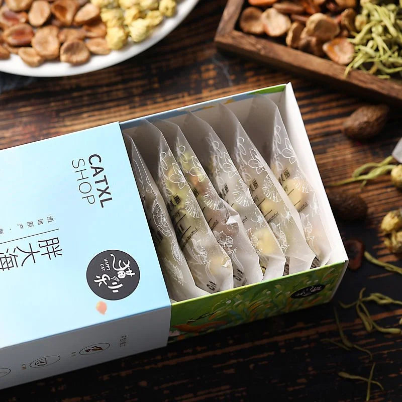 Lung tea Boat-fruited sterculia Chrysanthemum tea Honeysuckle Momordica grosvenori Relieve a cough grosvenori wet one's whistle Tea with chronic pharyngitis reduce phlegm clearing away the lung-heat Health tea