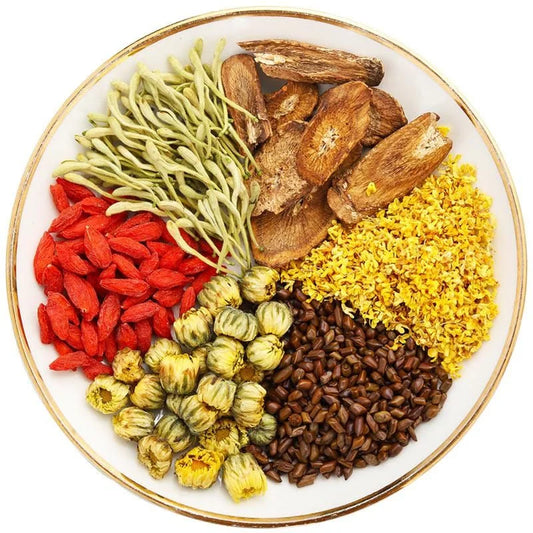 Liver tea formula Chrysanthemum decided Mingzi Qing liver oxen root gold and silver flower tea combination stayed up late to raise health tea bags clear fire to raise liver tea